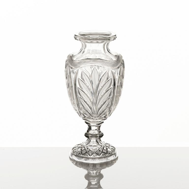 A cut glass vase, possibly Russian, 1890's.