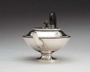 A Swedish 19th century silver tea-pot, makers mark of Adolf Zethelius, Stockholm 1818.