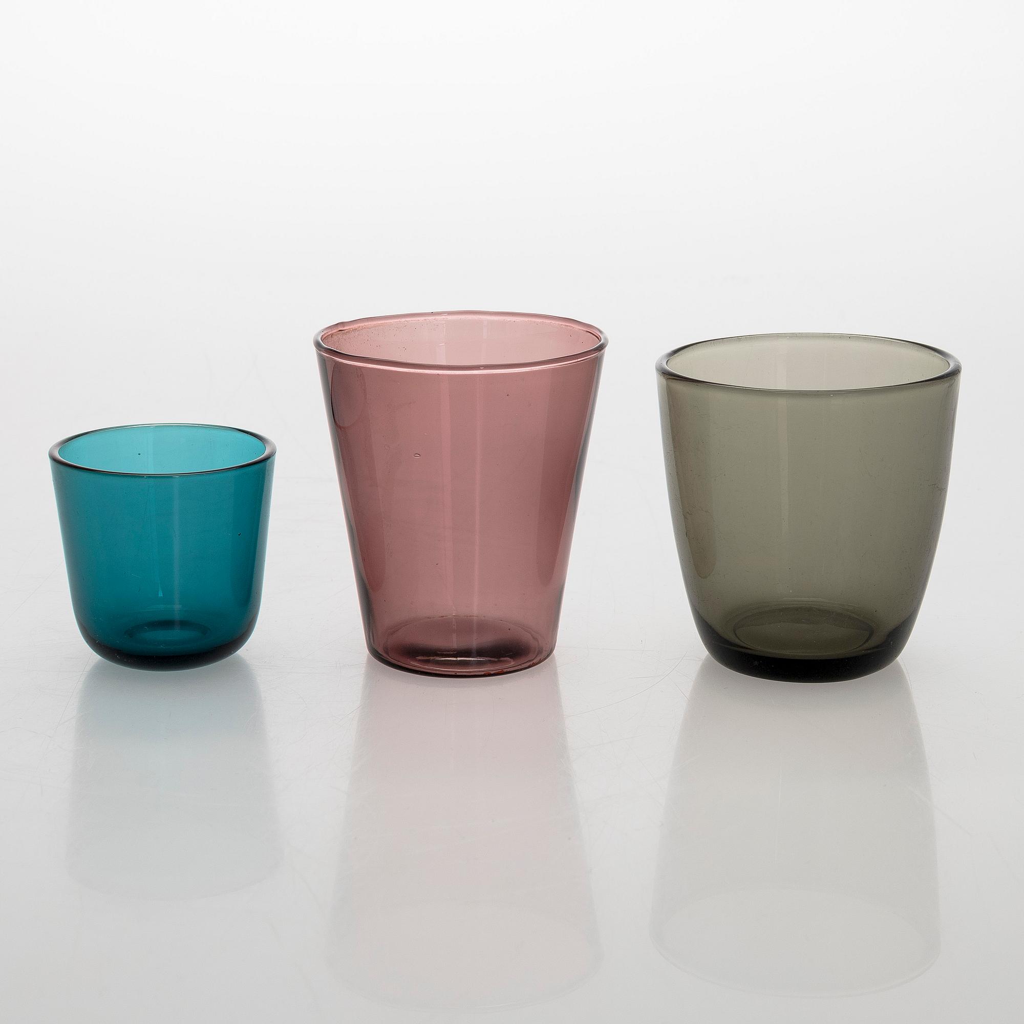 Karaff och dricksglas 12 st, Notsjö och Iittala 1900-talets mitt.