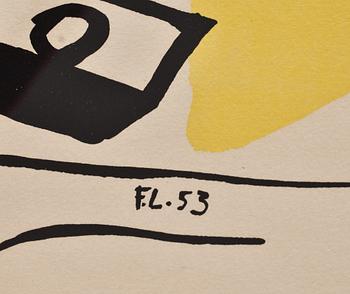 FERNAND LÉGER, färglitografi efter akvarell, signerad och daterad -53 i stenen, numrerad 142/300.
