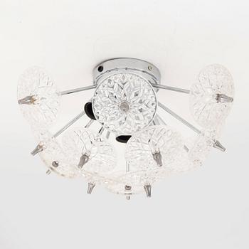 A Val St Lambert ceiling light, Belgium, second haöf of the 20th Century.