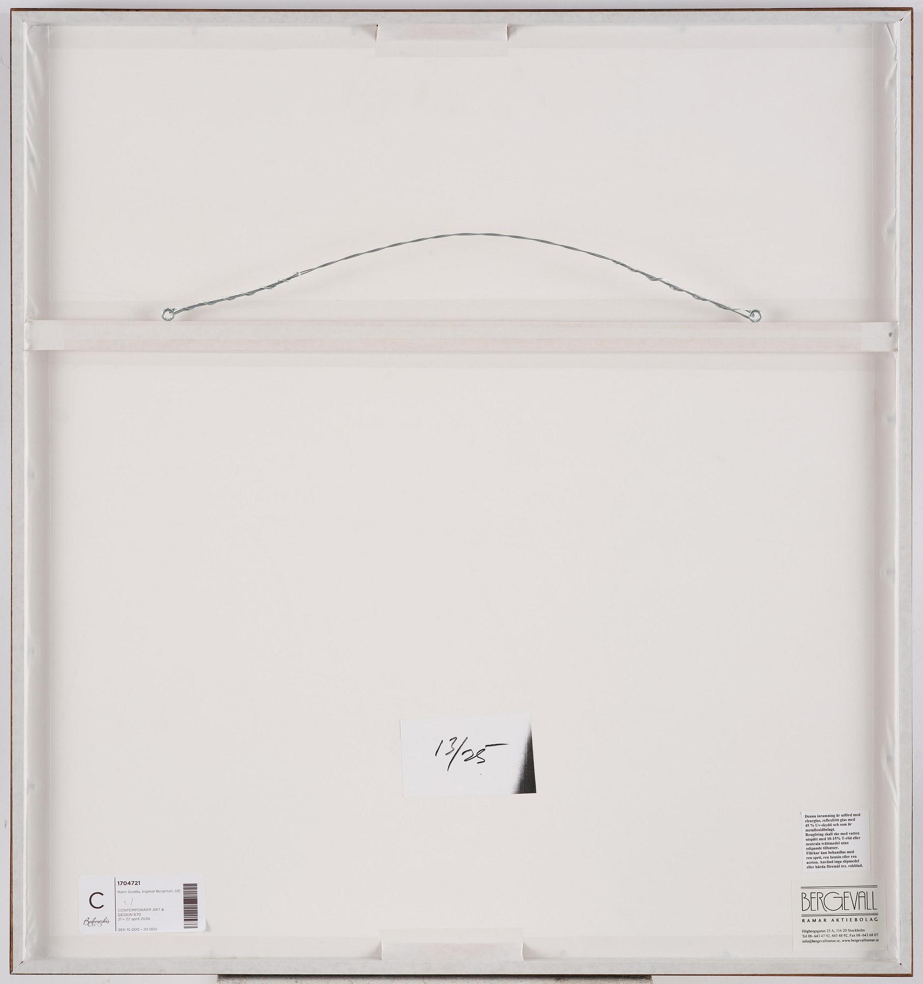 Hans Gedda, "Ingmar Bergman", 1973.