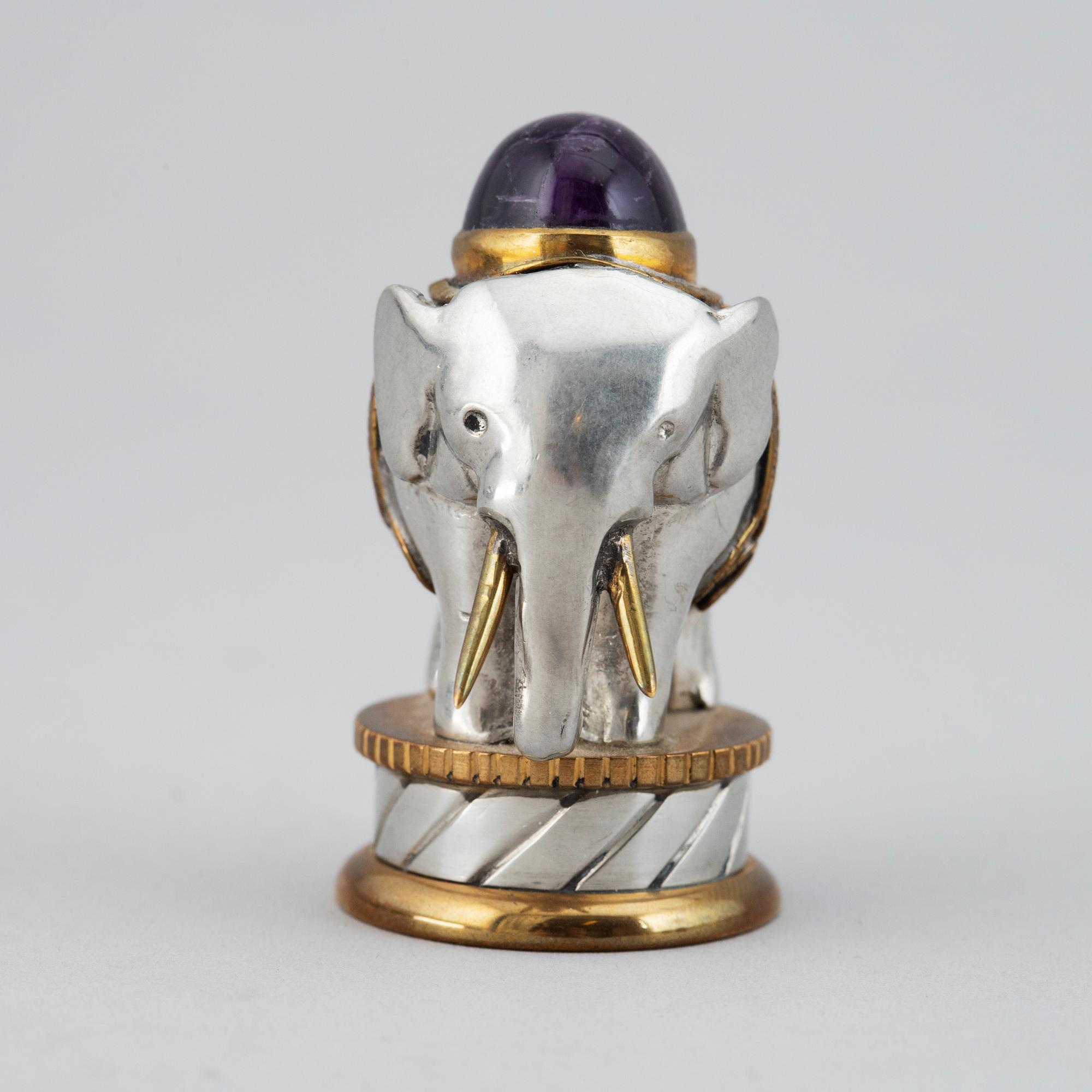 ESTRID ERICSON, a pewter and brass seal stamp, Svenskt Tenn, 1940-50s.