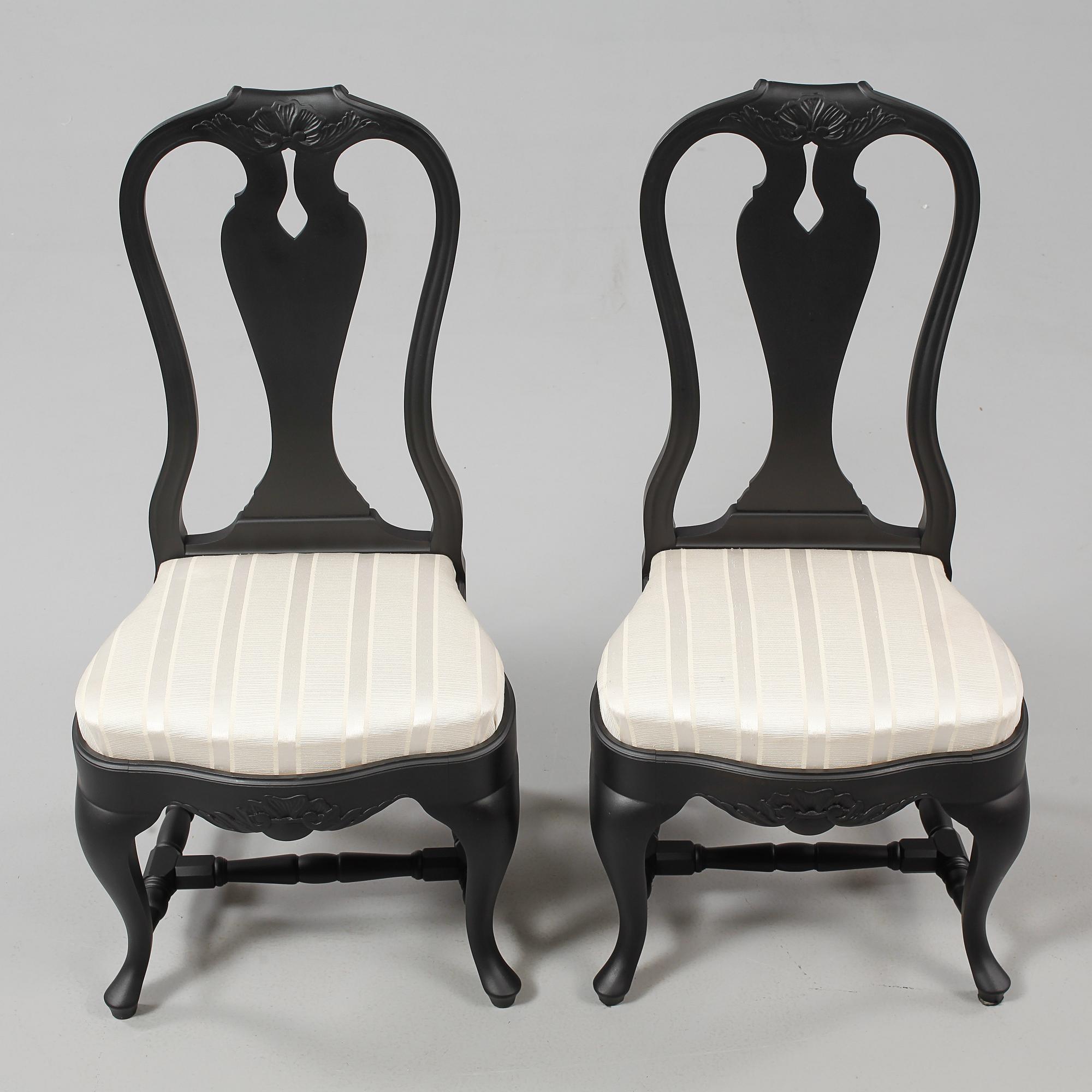 STOLAR, ett par, rokokostil, 1900-talets mitt/andra hälft.