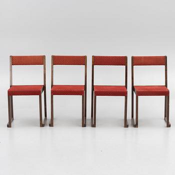 Sven Markelius, Chairs, 4 pcs, so-called "Orchestra Chairs", mid-20th century.