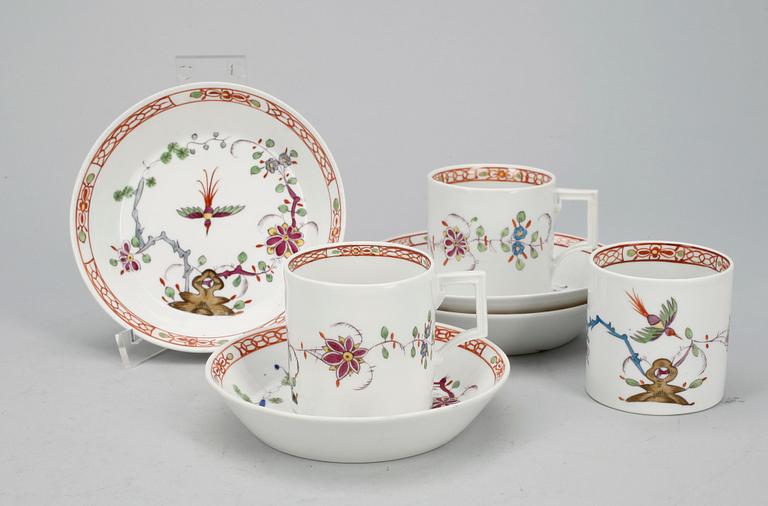 KAFFEKOPPAR, 3 st, porslin, Marcolinis period, Meissen, 1774-1814.