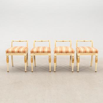 Stools, 4 pcs, Gustavian style, first half of the 20th century.