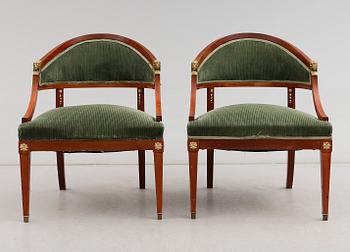 KARMSTOLAR, 1 par, empirestil, 1900-talets första hälft.