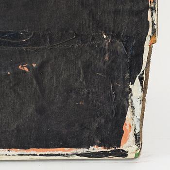 JAN HÅFSTRÖM, mixed media and collage on wooden panel, 1986, signed.