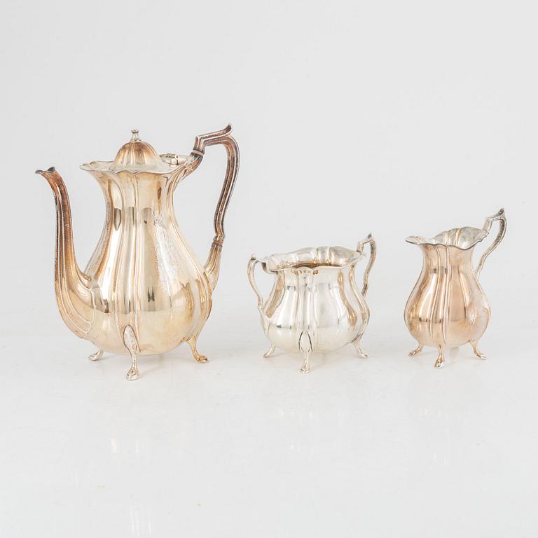 Kaffeservis, 3 delar, silver, GAB, 1929.