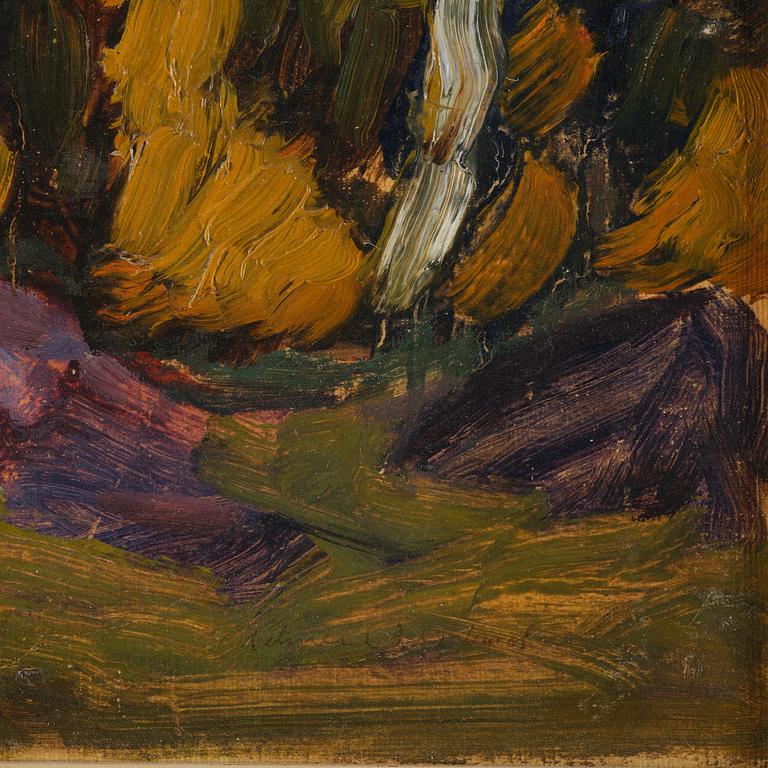 Helmer Osslund, Autumn mood by the rapids.