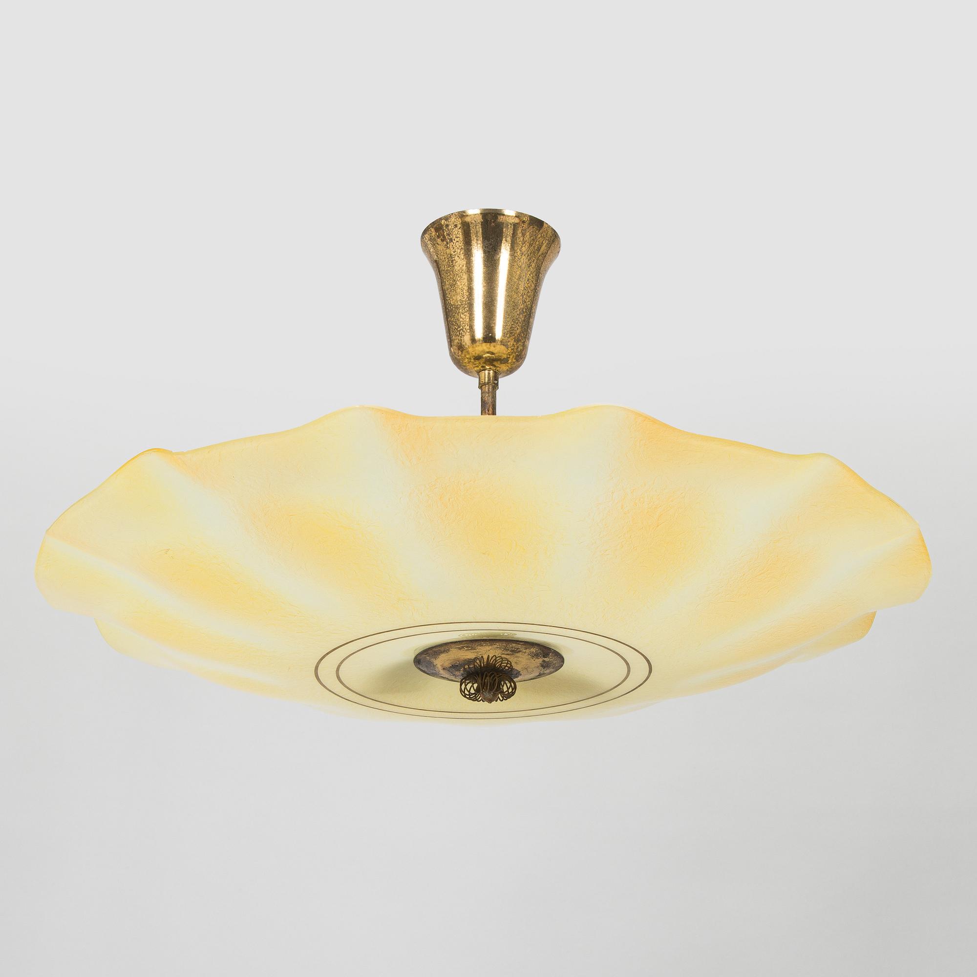 A mid-20th century ceiling light, Lasipaino Oy, Finland.