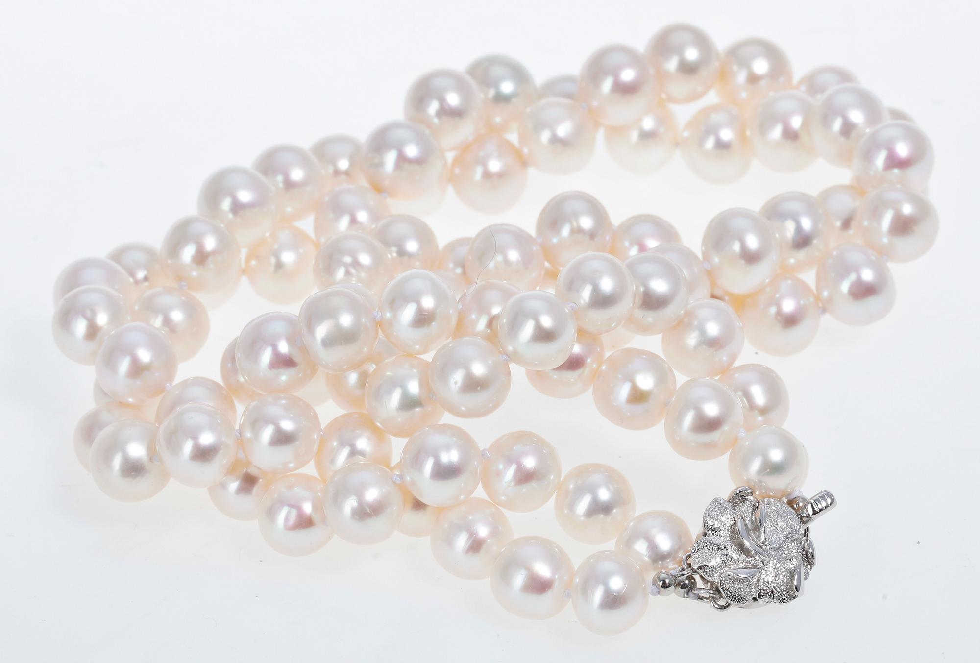 PÄRLCOLLIER, odlade sötvattenspärlor, 1900/2000-tal.