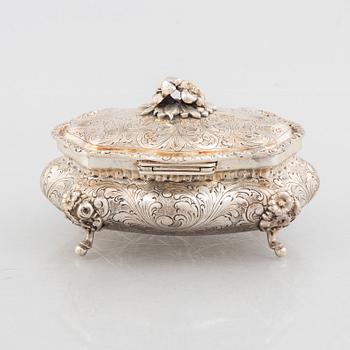 Sugar box, silver, Italy 1934-44, Swedish import mark.
