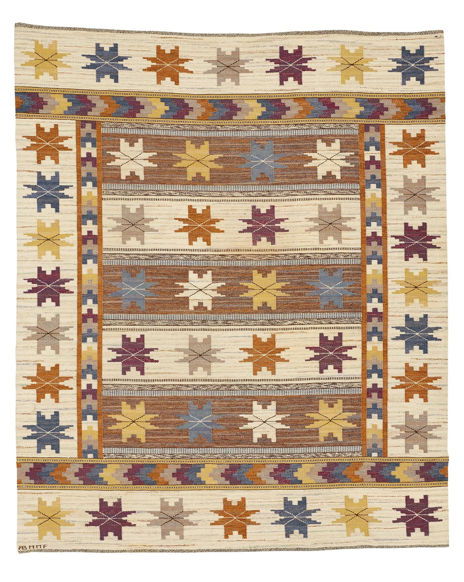 Märta Måås-Fjetterström, a carpet, "Höstmattan", flat weave, ca 287,5-293,5 x 237,5-240 cm, signed AB MMF.