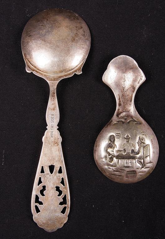 PARTI SILVER SAMT NYSILVER, 12 delar, sent 1800-tal till tidigt 1900-tal.