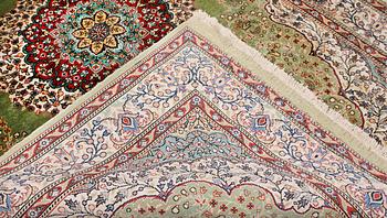 A semi-antique silk Kaysari rug, Turkey, 152 x 103 cm.