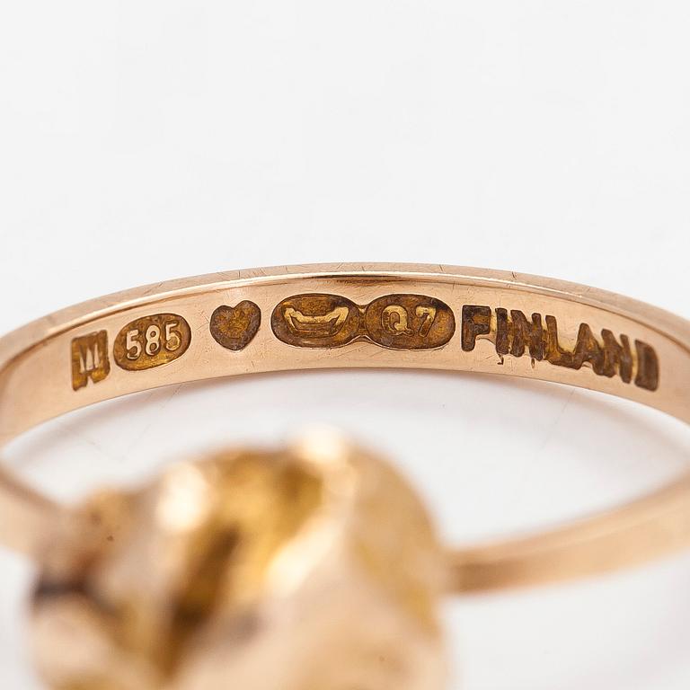 Björn Weckström, Ring "Nugget", 14K guld. Lapponia 1969.