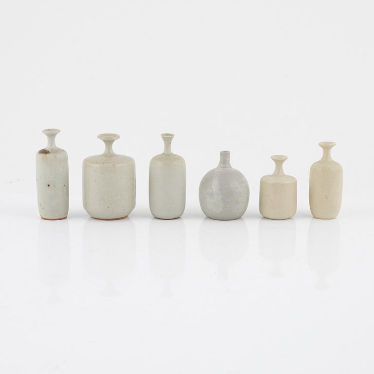 Rolf Palm, a set of six miniature vases, Mölle.