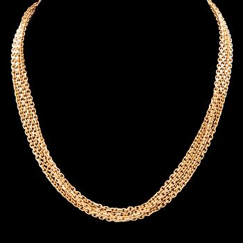 An anchor chain 18K gold necklace, Balestra.