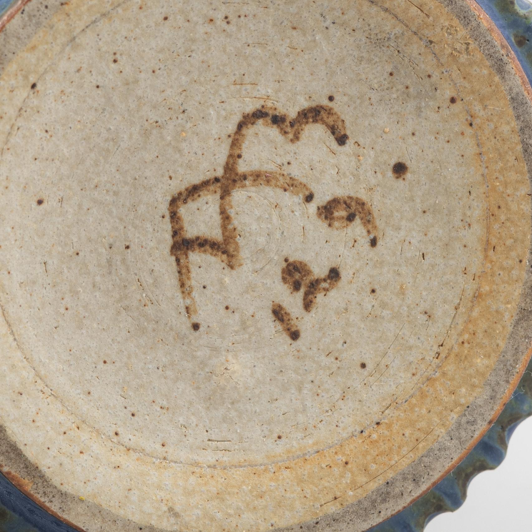 Arne Bang, a stoneware jar with sterling silver cover, Denmark, mid-20th century.