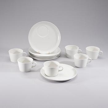 KAJ FRANCK, "Frukost-set" 6 delar, porslin, Arabia 1960-tal.