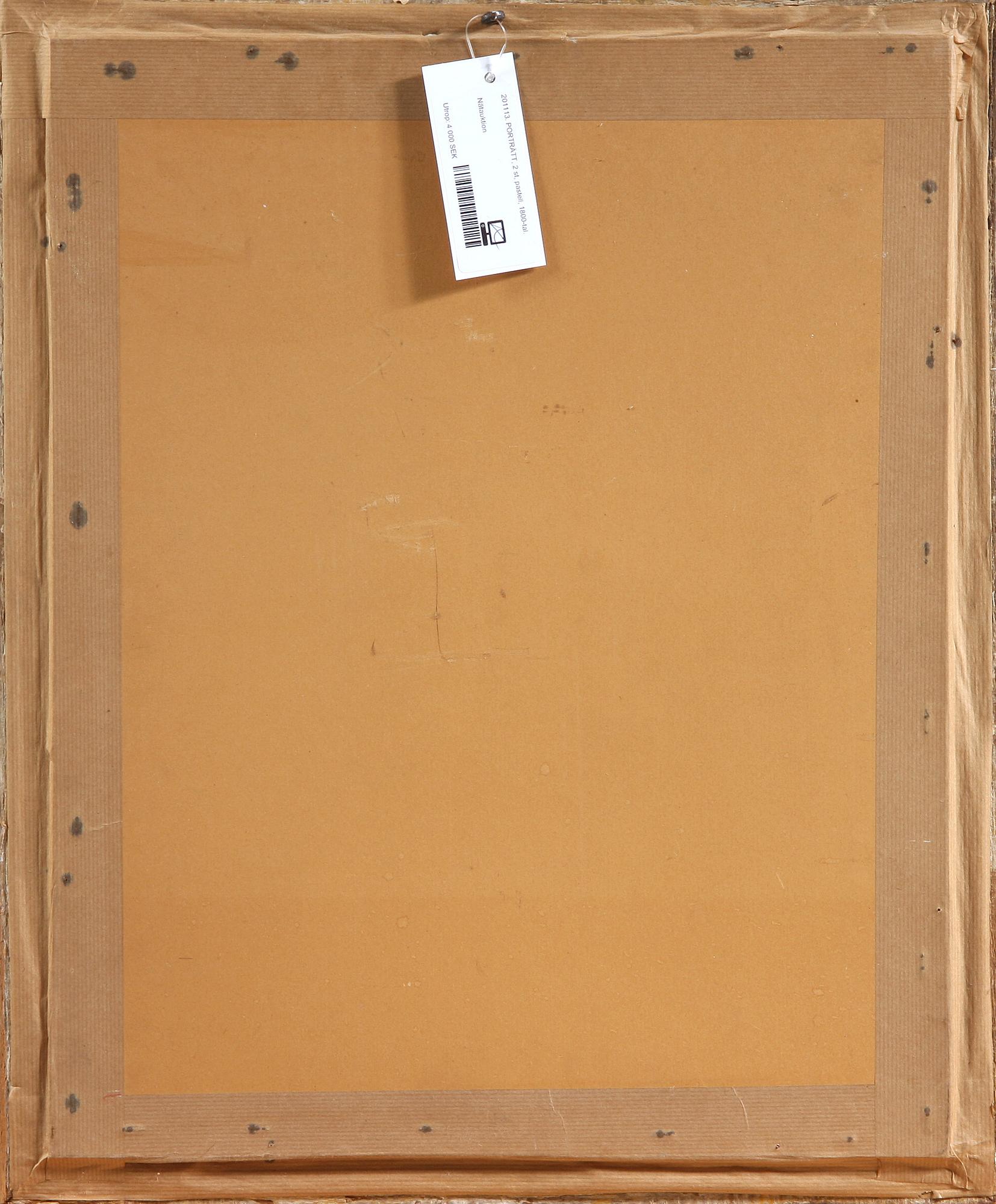 PORTRÄTT, 2 st, pastell, 1800-tal.