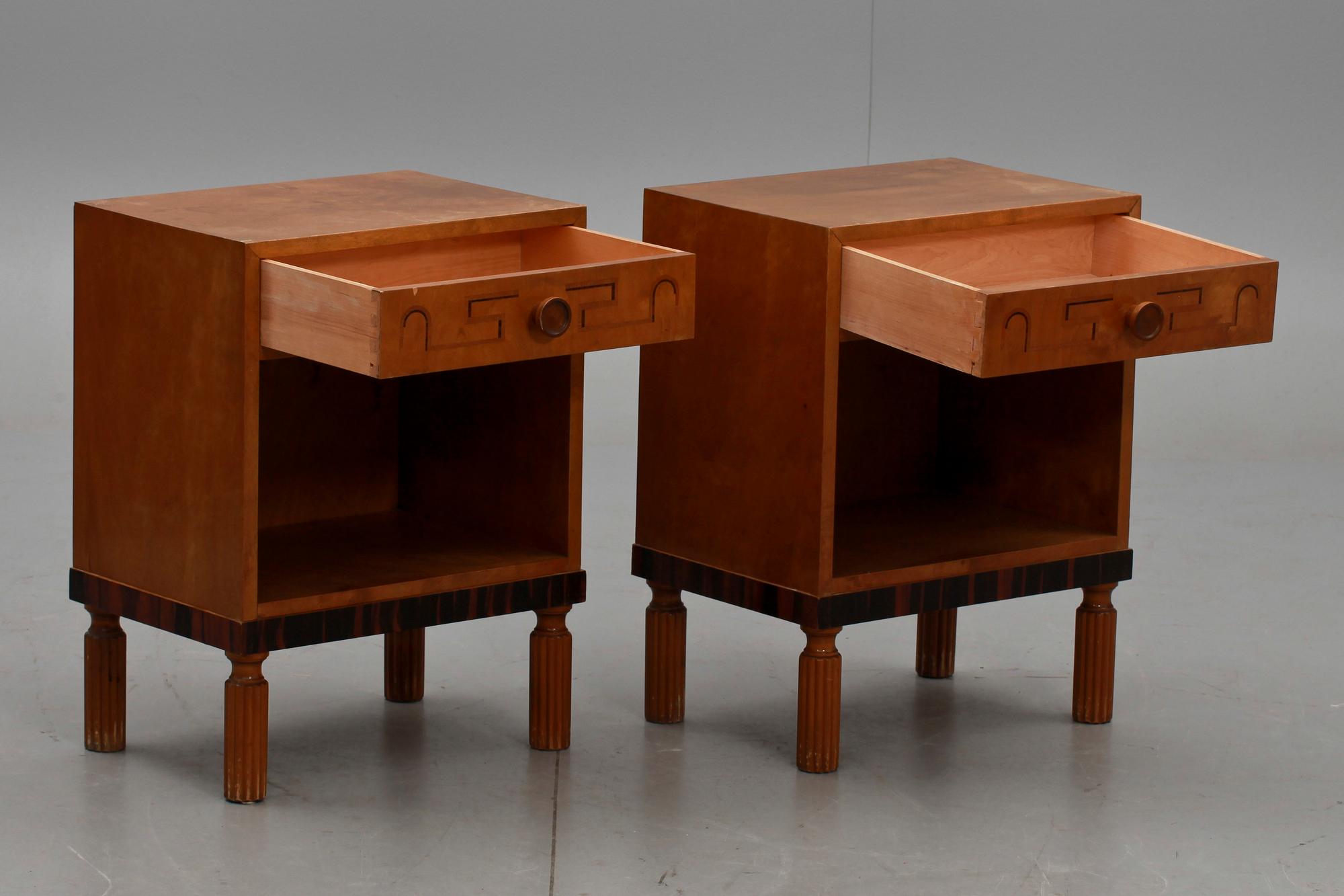 SÄNGBORD, ett par samt STOLAR, ett par, Art deco, 1900-talets första hälft.