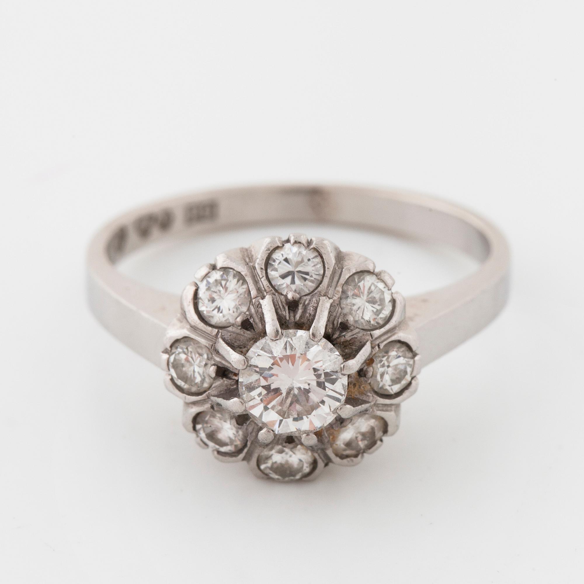 A brilliant cut diamond ring by Bims Guldsmide, Göteborg, 1965.