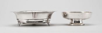 SKÅLAR, 2 st, silver, bla Löfman, Uppsala, 1973, tot silvervikt ca 90 g.