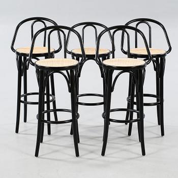 BARSTOLAR, 5 st, Thonet-typ, 1900-talets andra hälft.