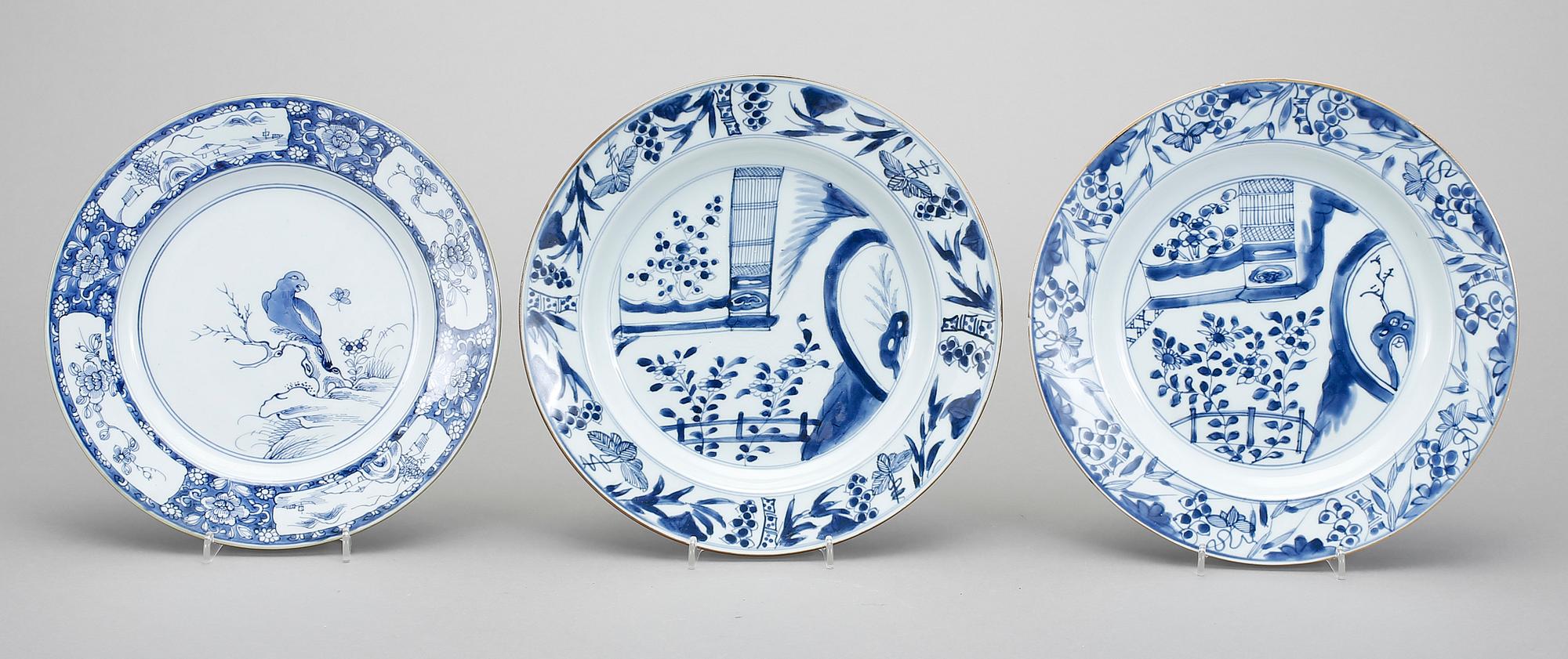 FAT, 3 st, porslin, Kina. Bl a Kangxi 1662-1722.