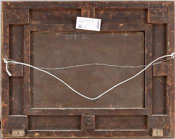 OKÄND KONSTNÄR, olja på pannå, signerad JMWT, 1800-tal.