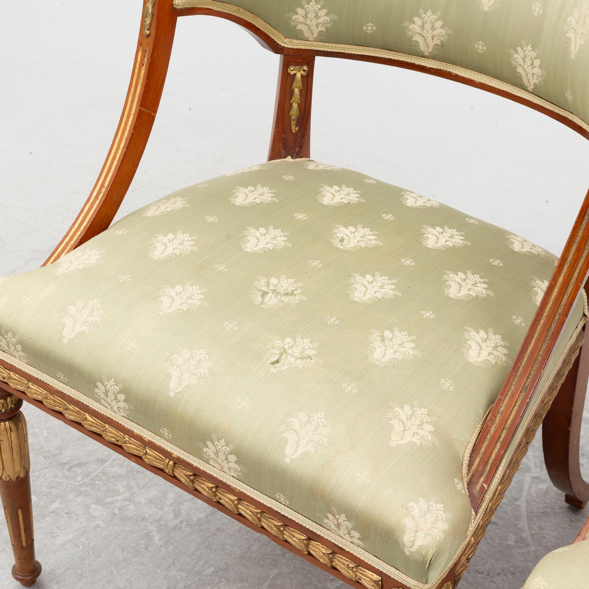 A pair of chairs, first half of the 20th century. Empire style.