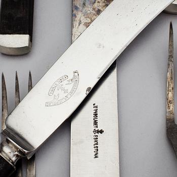 BESTICK, 14+2 delar, Jernbolaget Eskilstuna. Tidigt 1900-tal.