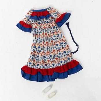 Barbie dolls, 4 pcs, along with clothes and accessories, Mattel, 1960s.