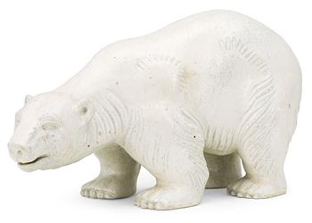 327. A Gunnar Nylund stoneware figure of a polar bear, Rörstrand.