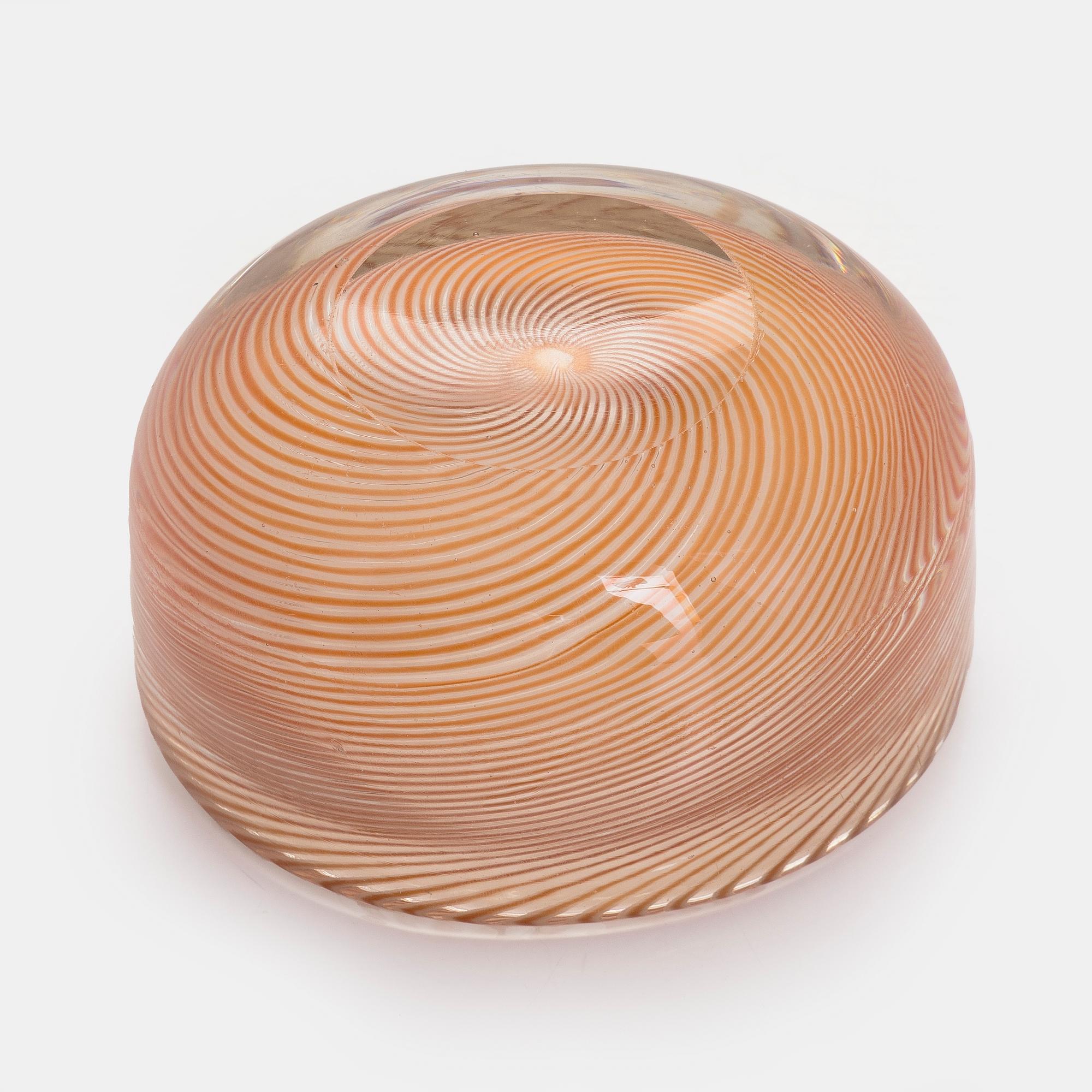 Skål, signerad Venini, Murano Made in Italy. Italien 1900-talets mitt.
