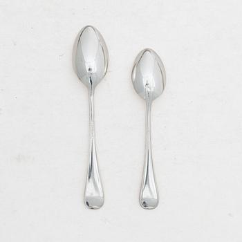 Tea and coffee spoons, 48 pieces, silver, "Svensk" model, including GAB, Stockholm, 1964.