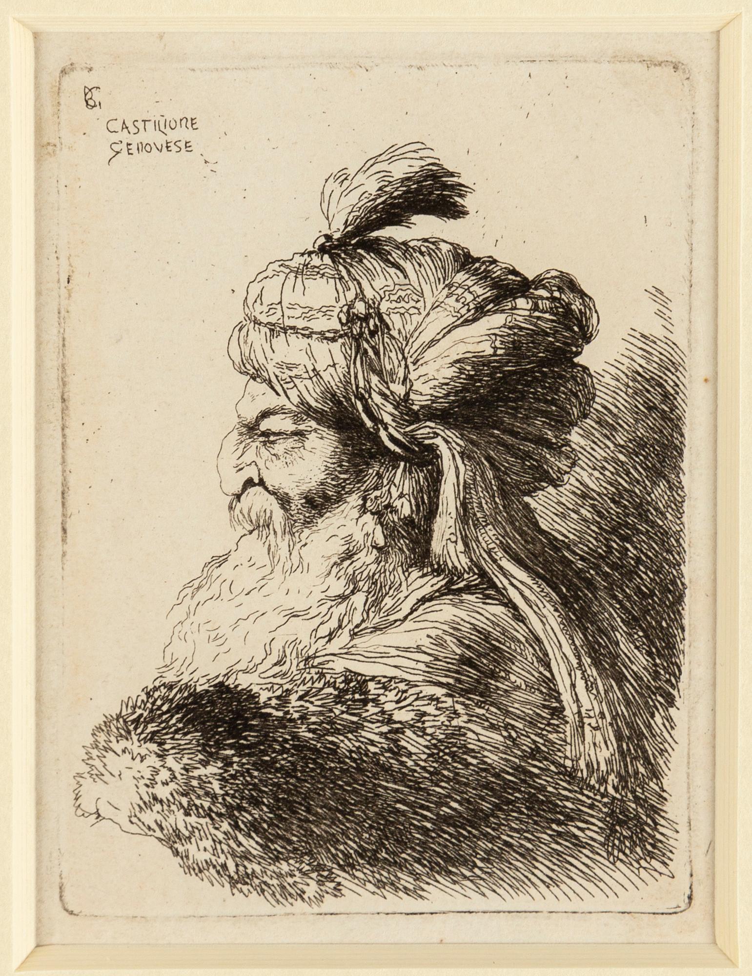 Giovanni Benedetto Castiglione, etching signed in plate.