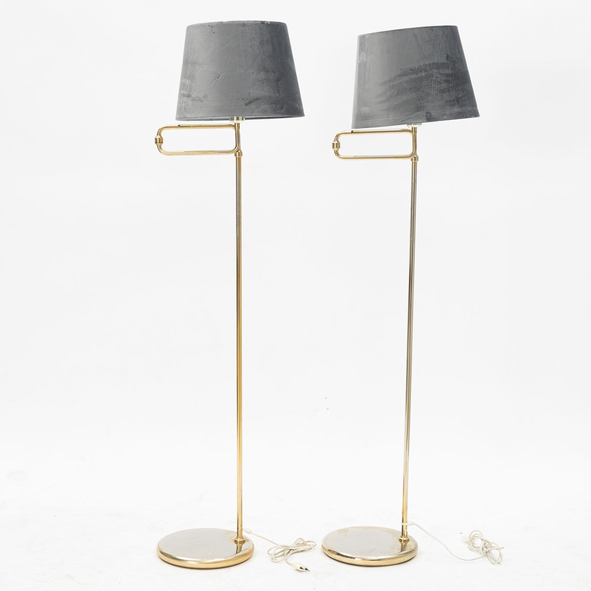 Floor lamps, a pair, Reijmyre armaturfabrik, second half of the 20th century.