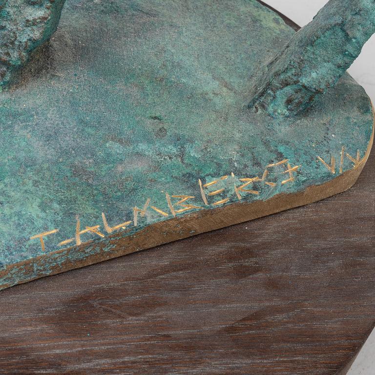 Tomas Almberg, two sculptures, Signed. Numbered. Patinated and painted bronze.