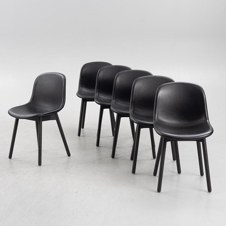 Sebastian Wrong, a set of six "Neu 13" chairs, Hay.