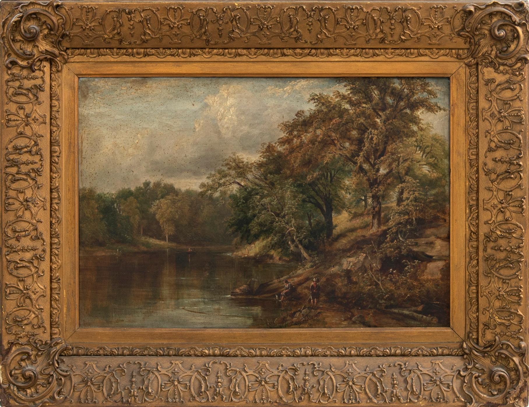 Unknown artist, river landscape, 19th century.