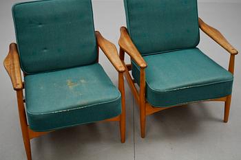 FÅTÖLJER, ett par, 1900-talets andra hälft.