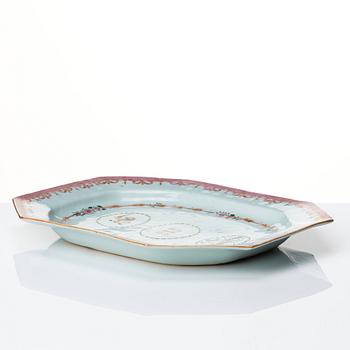 Two famille rose armorial serving dishes, Qing dynasty, Qianlong (1736-95).