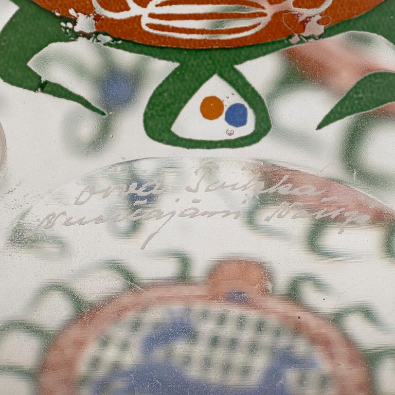 Oiva Toikka, skulptur /dekorationsägg,  signerad Oiva Toikka Nuutajärvi Notsjö.