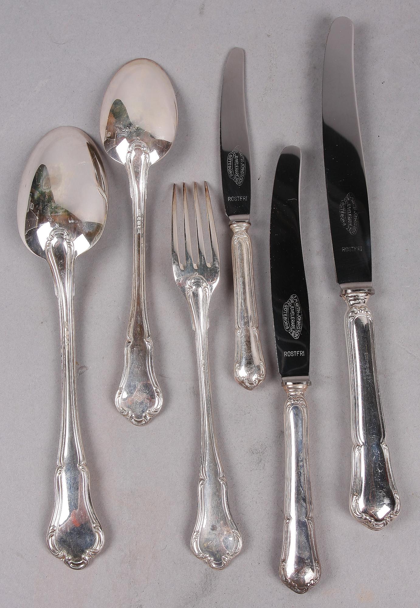 BESTICK, 72 servisdelar, silver, JMJ, Göteborg, 1930-40-tal.