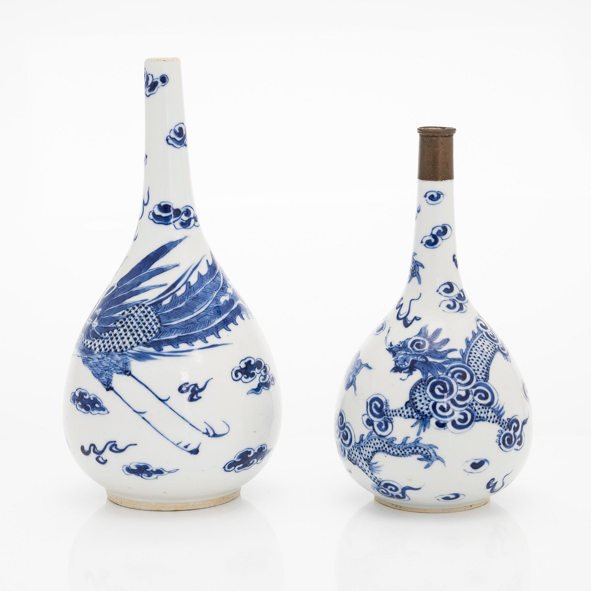 Two Chinese bottles, late Qing dynasty.