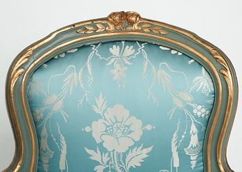 A pair of Swedish Rococo 18th century chairs.